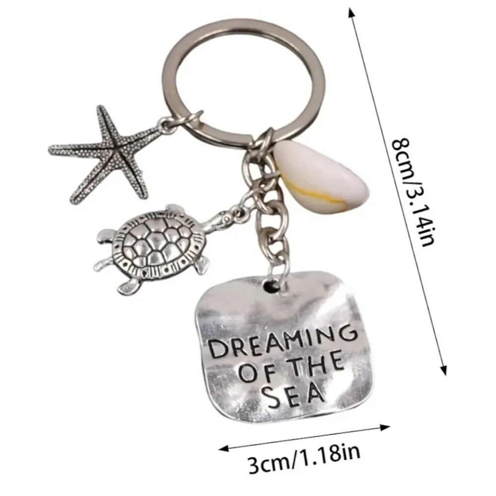Dreaming Of The Sea Silver Tone Sea-Themed Keychain